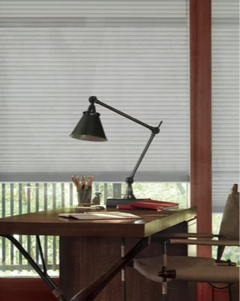 Office scene with blinds